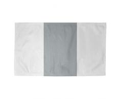 ArtVerse NFS Las Vegas Fußball Stripes Dobby Teppich (mit rutschfestem Pad), 1,8 x 1,2 m, Weiß und Silber