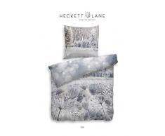 Heckett Lane Mako-Satin Wendebettwäsche Olin 135x200 (80x80) Blau