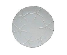 Blue Sky Salatteller, Keramik, Seestern-Design, 20,3 x 20,3 x 1,9 cm, Blau