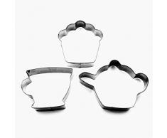 Lawman Teatime Cookie Cutter Teetasse Teekanne Muffin Fondant Gebäck Candy Backen Metall Cookie Cutter Set