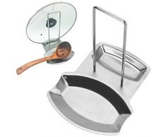 1 PCS Edelstahl Pfanne Topf Deckel Rack Ständer Löffelablage Herd Organizer Storage Suppe Löffel liegt Küche Werkzeug