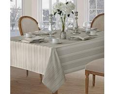 Ian Denley Streifen Weave no-iron Boden aus widerstandsfähigem Stoff Tischdecken, Polyester-Mischgewebe, grau, 60 x 84 Oblong