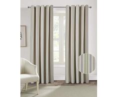 Alexandra Cole Streifenvorhänge mit Fischgrätenmuster, für Wohnzimmer, Schlafzimmer, gefüttert, Ösenvorhänge, 2 Paneele 90 * 54 grün