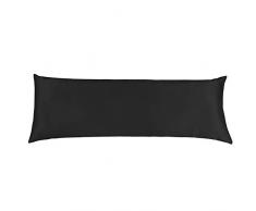 cozysilk Body Kissenbezüge, 100% Seide, 19 Momme, Reißverschluss Body Kissenbezug, Seide, schwarz, 20 x 54