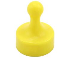 First4magnets F4MSYJU-1 Jumbo-Kegelbahn-Magnete - Büro & Kühlschrank gelb (29mm Durchmesser x 38mm hoch) (Pack 1), silver, 25 x 10 x 3 cm