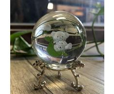 HDCRYSTALGIFTS Kristallkugel mit versilbertem Blumenständer, 60 mm Style*4