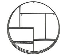 Benjara Wandregal aus Metall mit 4 Criss Cross Style Oberfläche, Grau
