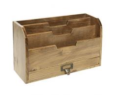 MyGift 3 Etagen Country rustikal Vintage Holz Büro Schreibtisch Datei Organizer Mail Sortiermaschine Tray Holder w/Schublade