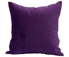 tangdepot Massiv Samt Überwurf Kissen Bezug/Euro Sham/Kissen Sham, Super Luxus Weich Kissen, Viele Farbe & Größe Optionen, Samt, Violett, 35,6 x 35,6 cm