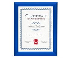 snapezo Poster Rahmen, 3,2 cm Profil, Frontlader Schnell Poster wechseln, Wand montiert, Professional Serie 8.5x11 blau