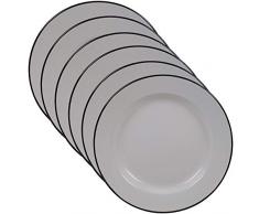 Zertifiziert International 22935set6 emailliert cremefarben 26 cm Speiseteller, 6 Stück, Emaille auf Stahl, Mulicolored