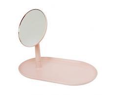 Myroom Schminktablett mit Spiegel 360 Grad drehbar Tisch-Kosmetikspiegel mit Ablage für Zubehör Rose