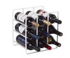 Buruis Weinregal, für 9 Flaschen, Metall, freistehend weiß