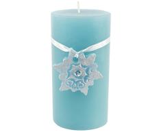 Magic Candle World Candles Lotus Stumpenkerze. Handbemalte Sterne mit Kristallen verziert. Winterkerze, Advent, Adventskranz, Weihnachts Deko.
