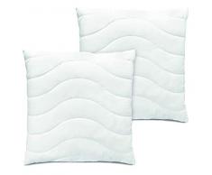 Traumnacht Komfort Kopfkissen 2er Set, mit einem atmungsaktivem Baumwollbezug und Reißverschluss in 80 x 80 cm