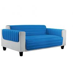 Italian Bed Linen Elegant Abdeckung Sofa gesteppt antiallergene Doubleface, Mikrofaser, hellgrau/royal, 45Â x 35Â x 18Â cm