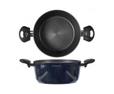 H&H 737282 Alessandro Borghese Cookpro Stielkasserolle mit 2 Griffen, 20 cm, Induktion, Aluminium