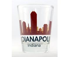 Indianapolis Indiana Sunset Skyline Shot Glas