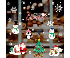 Hidreams 195 Stück Schneeflocken Weihnachten Fensteraufkleber, Weihnachten, Fensteraufkleber, 8 Bögen