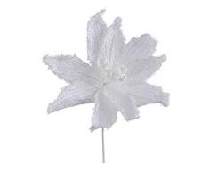 Darice Weihnachtsstern aus Samt, 25,4 cm, Weiß/silberfarben