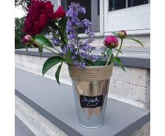 2er Pack Bauernhaus Home Decor Metall Vasen Garten Töpfe verzinkt Garten Pflanzgefäße Rustikale Vasen mit natürlichem Garn Akzent für Blumen, Küchenutensilien, Haushaltswaren, Kunst und Handwerk