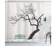 Ambesonne Boho Yoga Buddha Decor Collection, Ombre Medaillon Mandala Abstrakte geometrische Polyester-Stoff Badezimmer Duschvorhang Set mit Haken, Textil, Multi 17, 69W x 70L