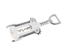 FACKELMANN Korkenzieher mit Flaschenöffner 16,5cm in weiß/Silber, Kunststoff