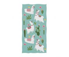 Naanle Schönes, frisches bedrucktes weiches großes Gästehandtuch für Badezimmer, Hotel, Fitnessstudio und Spa (40,6 x 76,2 cm, mehrfarbig) 16x30 Llama & Kaktus