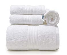 Plus Plüschhandtücher, 81,3 x 203,2 cm, extragroßes Badetuch, saugfähig, Übergröße Badetuch, Waschlappen, Handtuch und Haarhandtuch, passt in Übergröße weiß