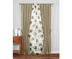 Duck River Textil Rory Bedruckt durchscheinend mit Kunstseide Fenstervorhang für Wohnzimmer & Schlafzimmer, Set mit 5 Paneelen, 94 x 213,4 cm, Taupe