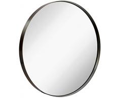 Hamilton Hills Wandspiegel, modernes Design, Metall, Glasscheibe, gerahmt, abgerundete Ecken, tiefes Set 30 Round Bronze