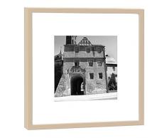 COGNOSCO RH-27-B100 Fotografie im Holzrahmen: Bastille Fotodruck-Format 27 x 27 cm-Rahmenfarbe beige-Hochwertiges Wandbild, Geschenkidee oder Souvenir aus Weimar, Holz, Schwarz-Weiß, Rahmen
