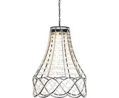 Kare Hängeleuchte, Gestell Metall Stahl lackiert, Ziersteine Kunststoff Sonstiges, Silber, 63 x 63 x 112 cm