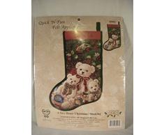 Candamar Designs Weihnachtsstrumpf aus Filz mit Weihnachtsmotiv