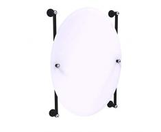 Allied Brass Carolina Crystal Collection Oval Frameless Rail Mounted Mirror Wandspiegel, Matte Black