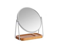 AmazonBasics – Kosmetikspiegel mit rechteckiger Bambus-Ablage, Vergrößerung 1-fach/5-fach