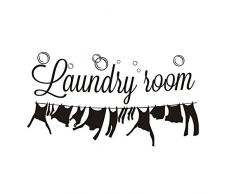 Easma Wäschekorb Decor Laundry Room Wand Aufkleber Zitate Wand Dekorationen Schwarz 31 cm H x 57 cm W