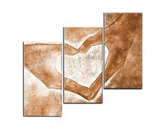 3 Stück Ölgemälde auf Leinwand, handgemalt abstrakt modern Love Gemälde Art Wand für Wohnzimmer Home Decor gerahmt gedehnt fertig zum Aufhängen, gelb (28wx42l Zoll)
