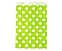 Wrapables Geschenktüten, gepunktet, Limettengrün, 25 Stück