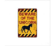 EffortLife Be Ware of Style Lustige Blechschilder Retro Wanddekoration Vintage Bar Schilder niedliches Blechschild 30,5 x 20,3 cm Antik 12X8 INCH Small Unicorn