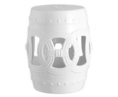 Jonathan Y TBL1022A Lucky Coins Chinesische Keramiktrommel Gartenhocker, 40,6 cm, Marineblau, Weiß