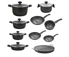 San Ignacio Kollektion Gourmet Topf Pfannen und Töpfe – Pfannen-Set 20/24/28; 20/24; Stielkasserolle 16 cms; Lunchbox 28; Topf 28 cm; Pastatopf 20 cm Paella-Pfanne 36 cm