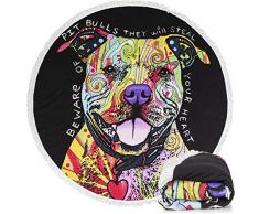 Dawhud Direct Strandtuch, Mikrofaser, rund, 152,4 cm Durchmesser, mit Fransen 60 Dean Russo Pit Bull