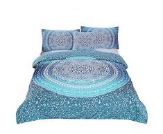 Sleepwish 4 PCS Bohemian Boho Betten Kristall ARRAYS Betten Quilt Tagesdecke Mandala Hippie Bettbezug Set Twin Full Queen King Cal-King Größe, Polyester-Mischgewebe, As Figure, California King