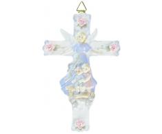 COSMOS 1237 Schutzengel Kreuz aus feinem Porzellan, 21,6 cm