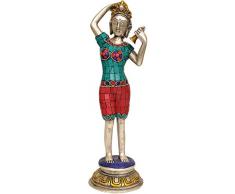 Exotic India Tara mit Glocke und Dorje - Messing Statue mit Einlage
