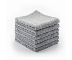 Feathercy 2019 Handtücher aus Bio-Baumwolle, weich, saugfähig, 40,6 x 68,6 cm, 6 Stück grau