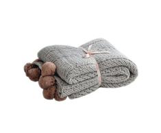 LIFEREVO Acryl Island Garn Jacquard Bett Decke Faux Kaninchen Pelz Zeitgemäß Leicht Überwurf Casual 50X62 Grau