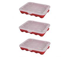 Sterilite Aufbewahrungsbox mit Deckel, 20 Fächer, 7,6 cm, Rot, 3 Stück