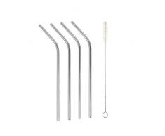 Metaltex 253181000 Trinkhalme Edelstahl geknickt